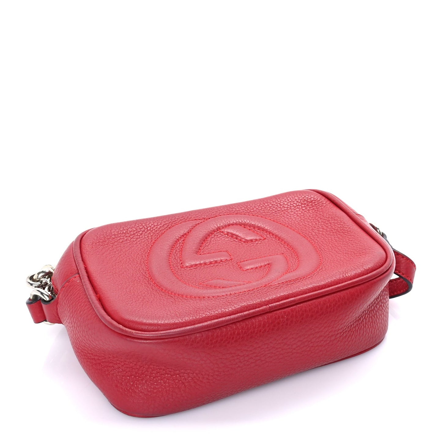 Pebbled Calfskin Small Soho Disco Bag Vibrant Red