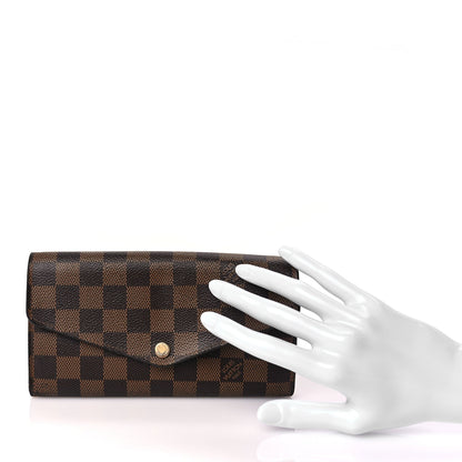 Louis Vuitton Damier Ebene Sarah Wallet NM Rose Ballerine 2 of 7