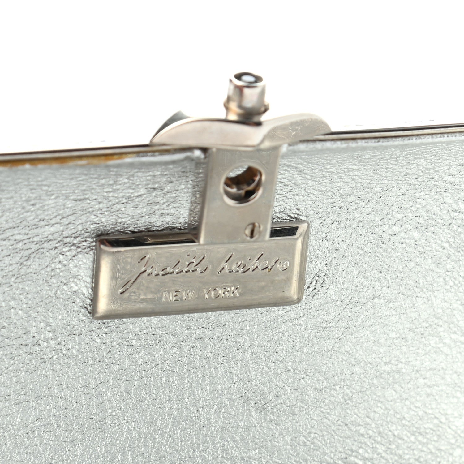 Judith Leiber Swarovski Crystal Minaudiere Clutch Silver Multicolor 6 of 7