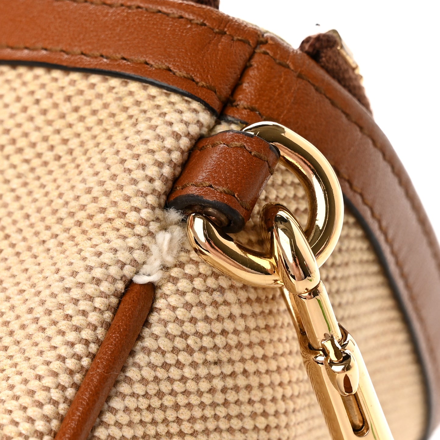 Vintage Canvas Web Pouch Sand Cuir