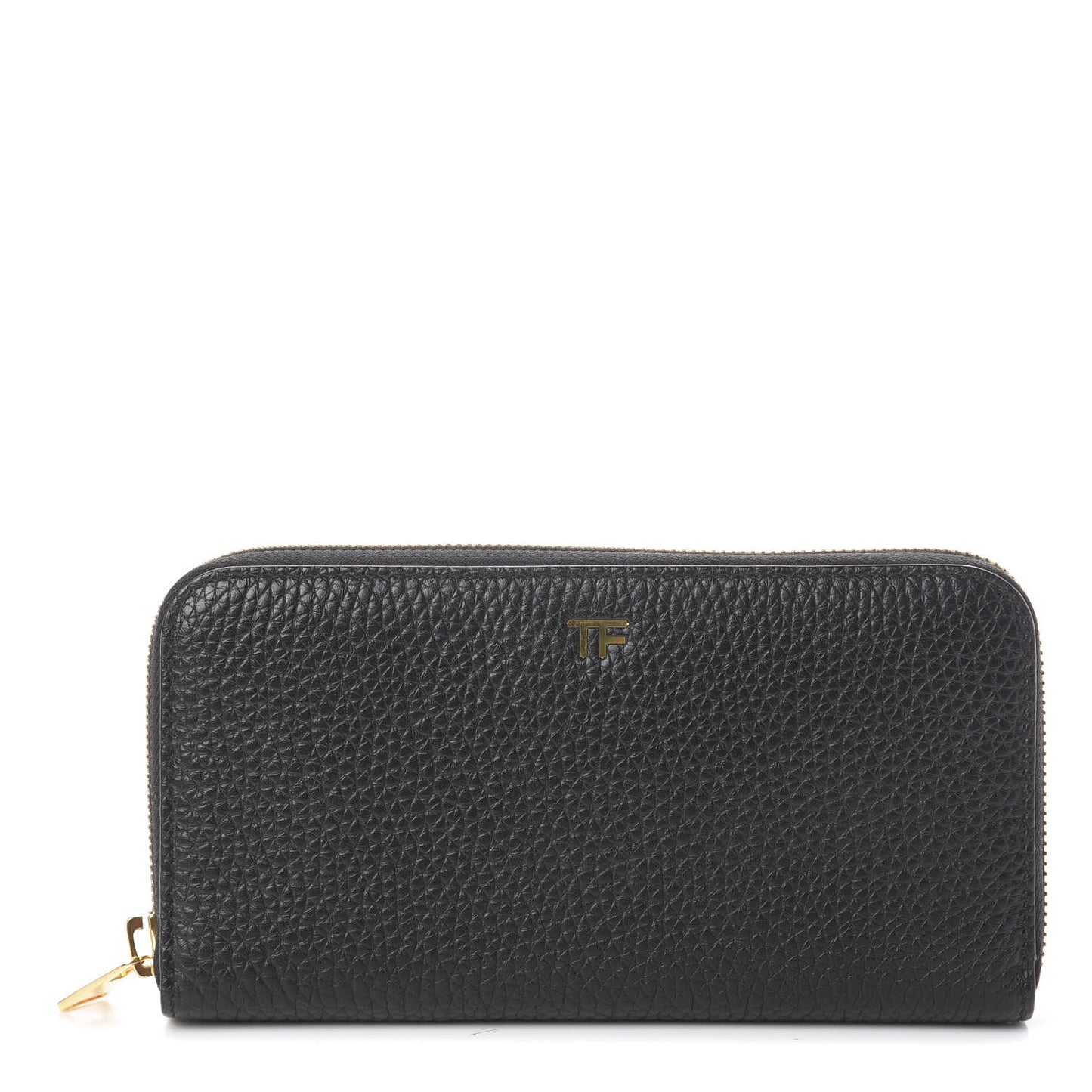 Grained Calfskin TF Zip Around Wallet Black