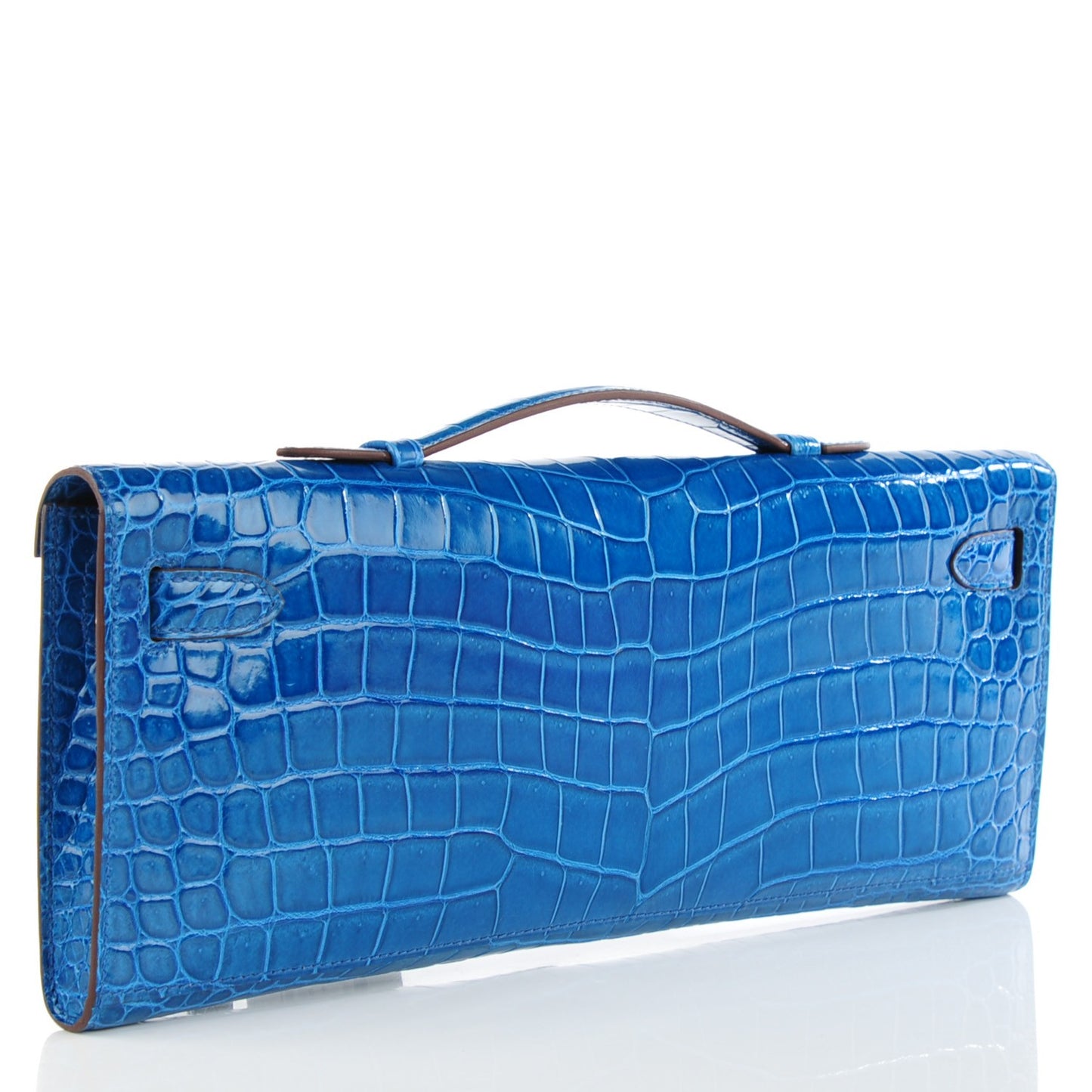 Shiny Niloticus Crocodile Kelly Cut Pochette Mykonos