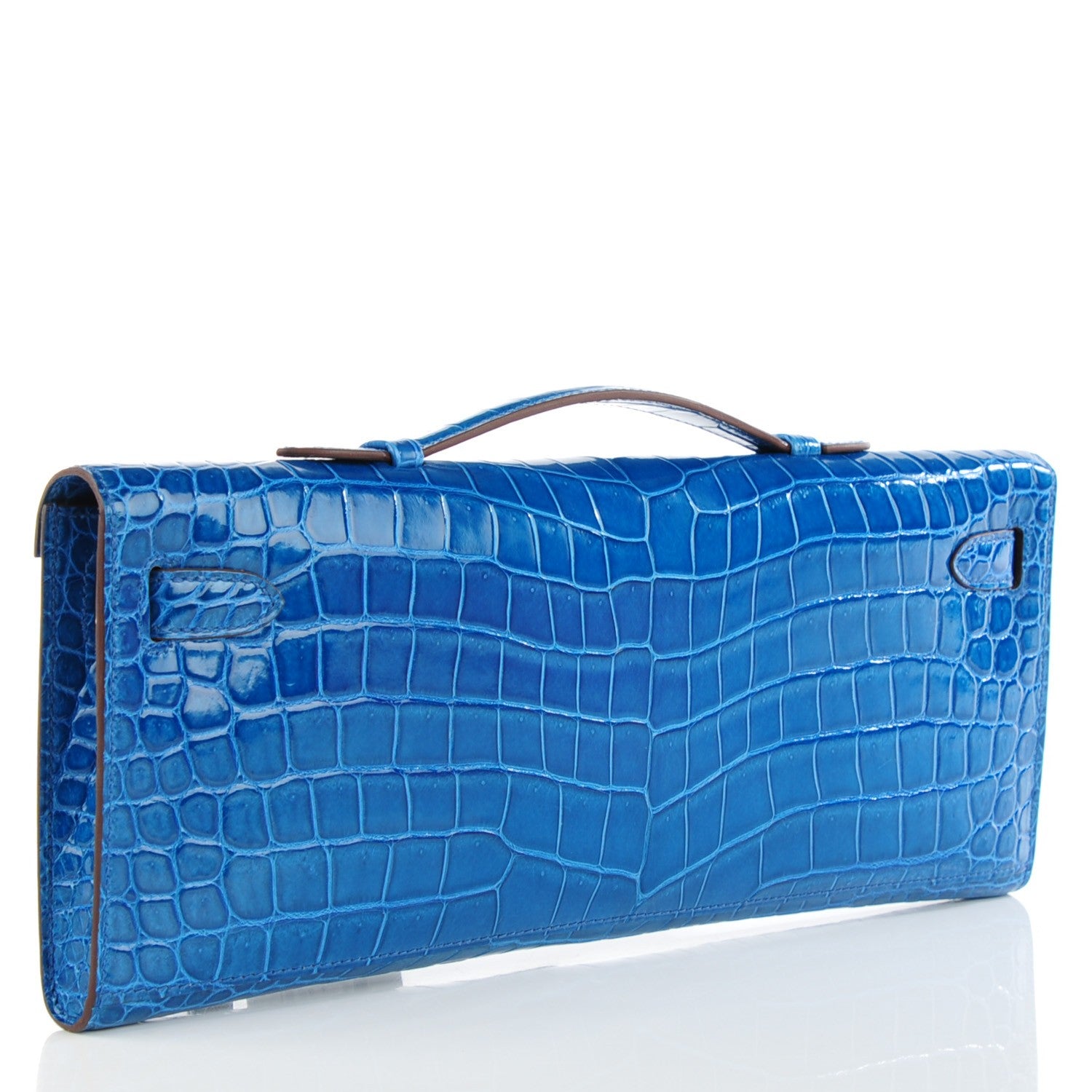 Hermes Shiny Niloticus Crocodile Kelly Cut Pochette Mykonos 3 of 19