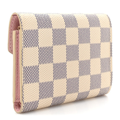 Louis Vuitton Damier Azur Victorine Wallet Rose Ballerine 3 of 7