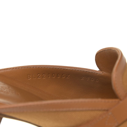 Hermes Cotton Canvas Calfskin Oz Mules 37 Naturel Beige Dore 9 of 10
