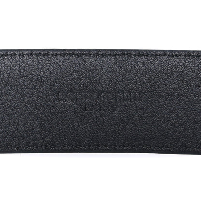 Saint Laurent Smooth Calfskin Monogram Cassandre Extra Thin Square Buckle 85 34  Black 5 of 5