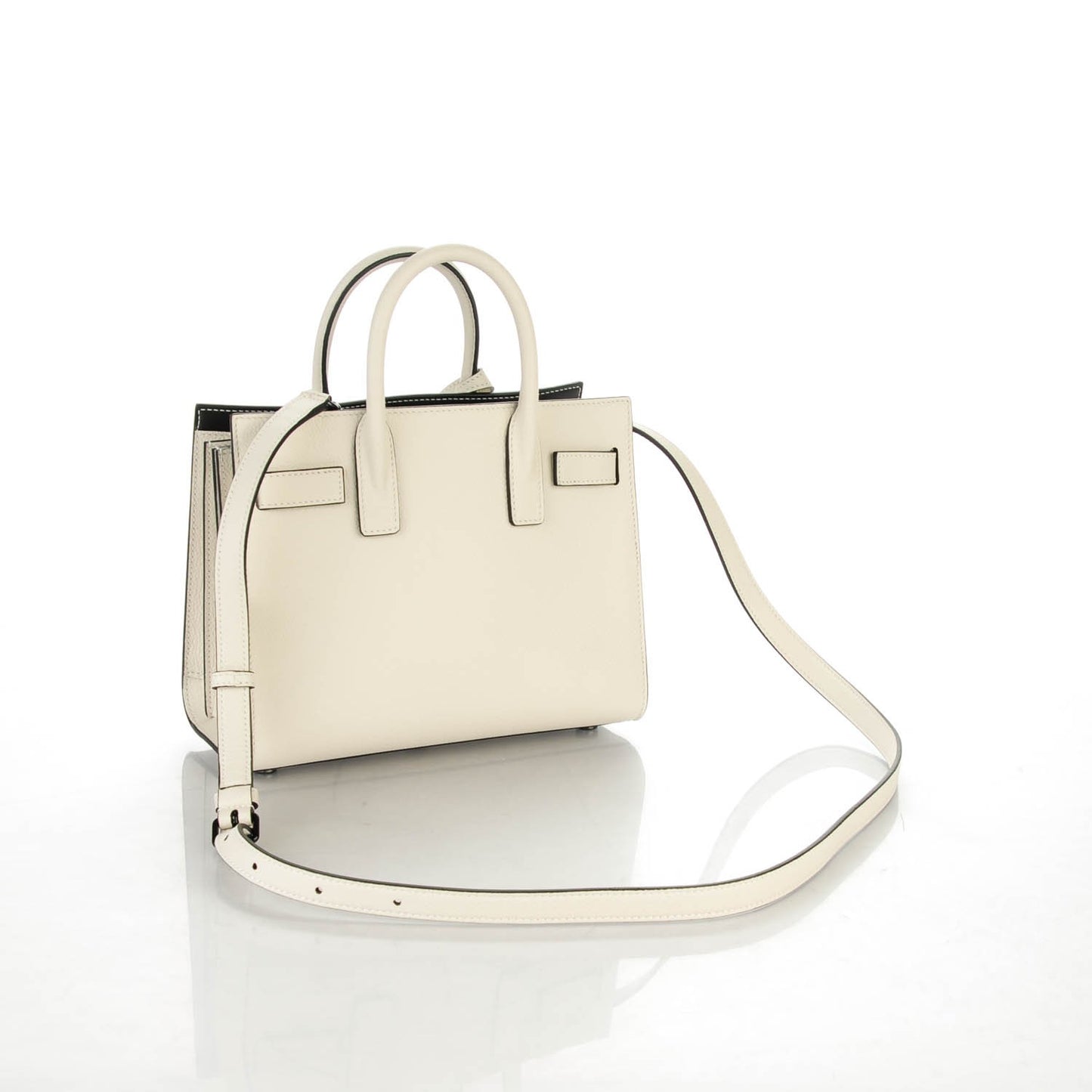 Grained Calfskin Nano Sac De Jour Porcellana Nero