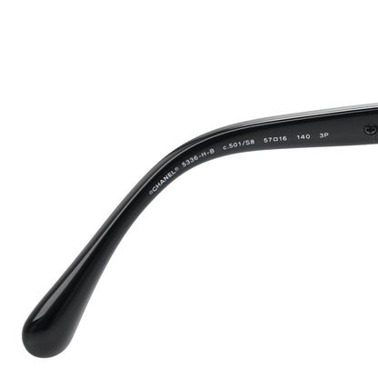 Chanel Crystal Pearl Cat Eye Sunglasses 5336-H-B Black 5 of 7