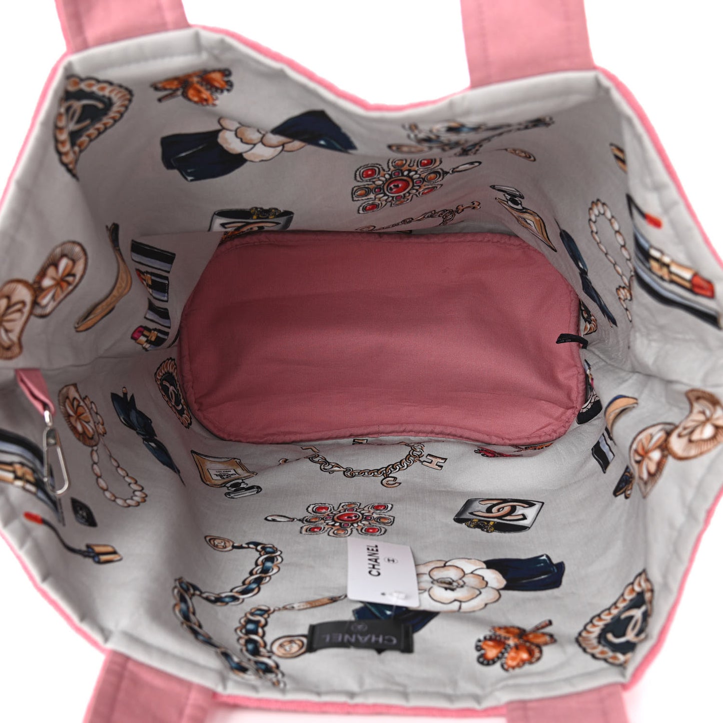 Terry Cotton CC Beach Tote Towel Set Pink