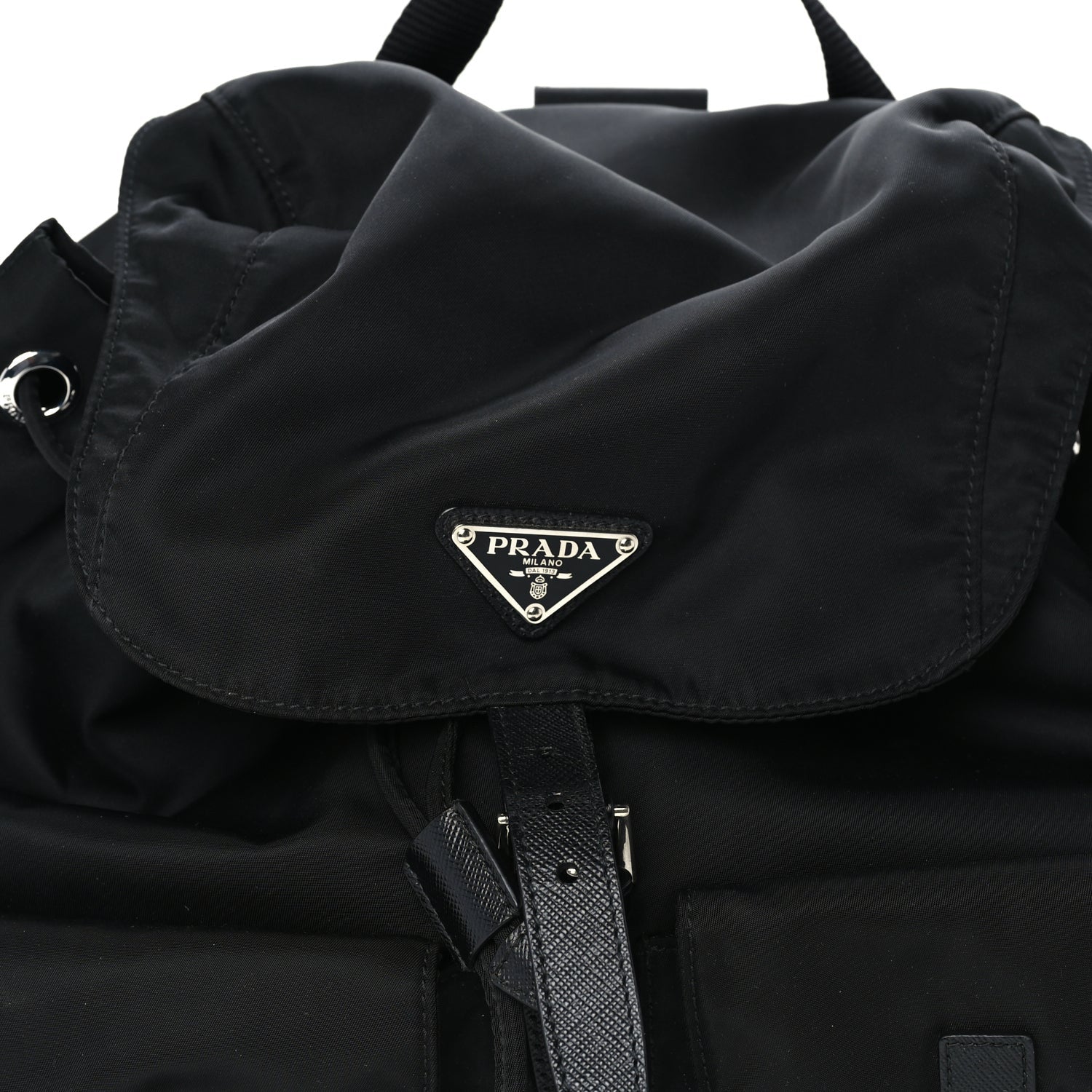 Prada Re-Nylon Vela Saffiano Medium Backpack Black 6 of 8