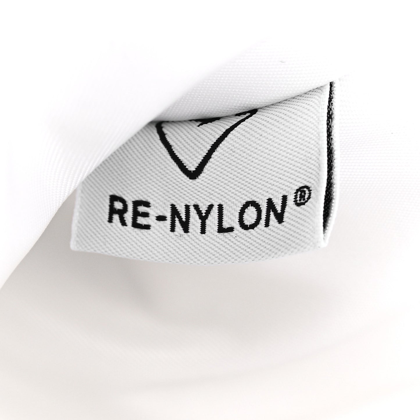 Re-Nylon Vitello Padded Small Flap Shoulder Bag White