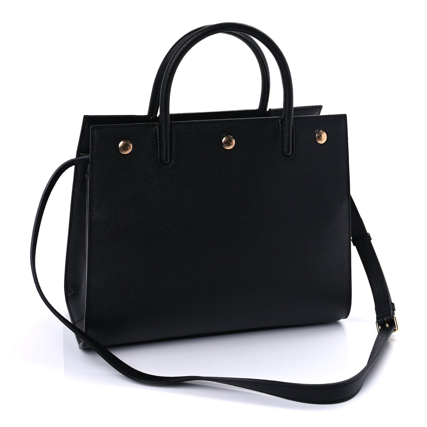 Grainy Calfskin Small Title Bag Black