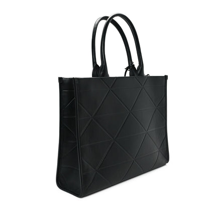 Prada Soft Calfskin Triangolo Symbole Embossed Medium Tote Black 3 of 10