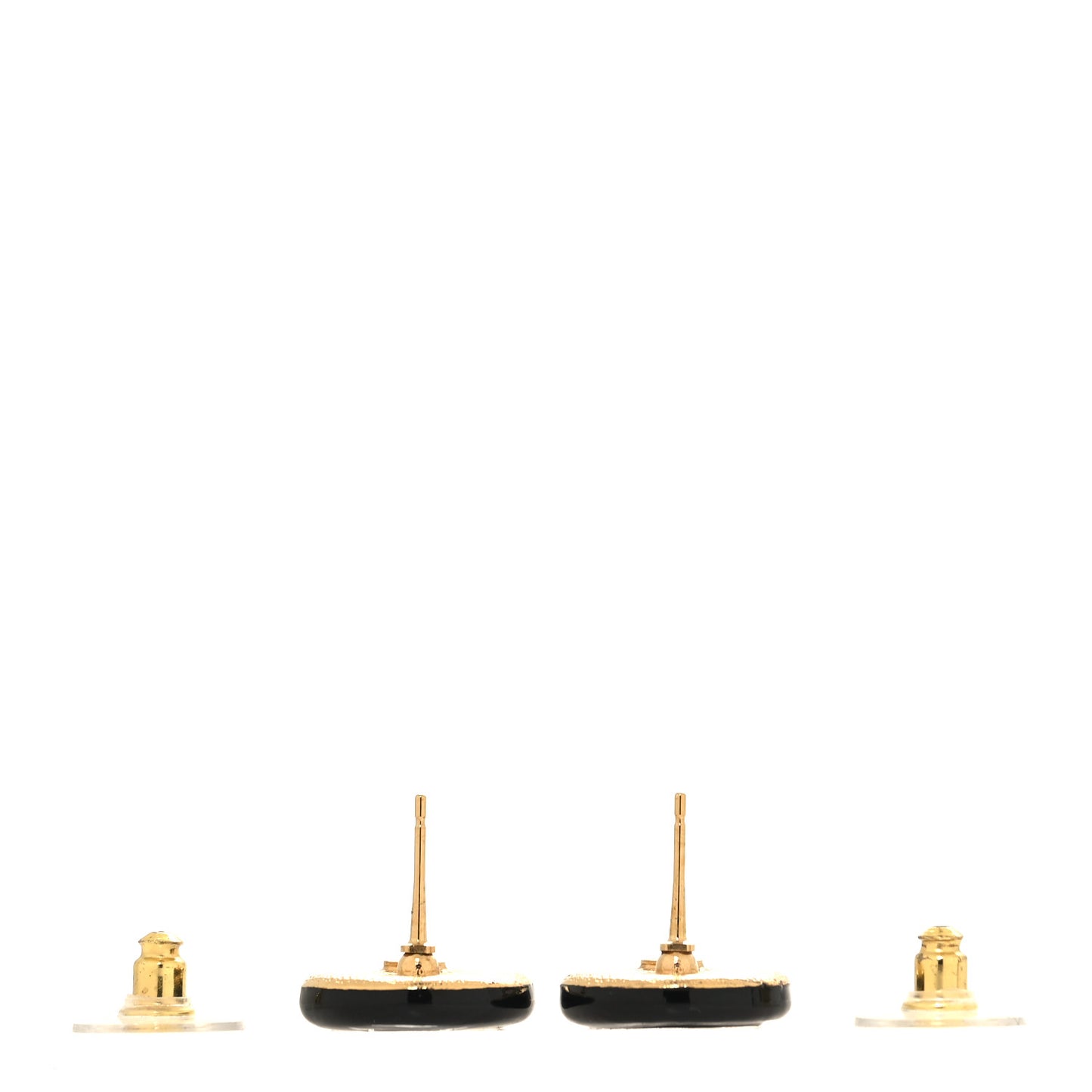 Pearl Coco Round Earrings Gold Pearly White