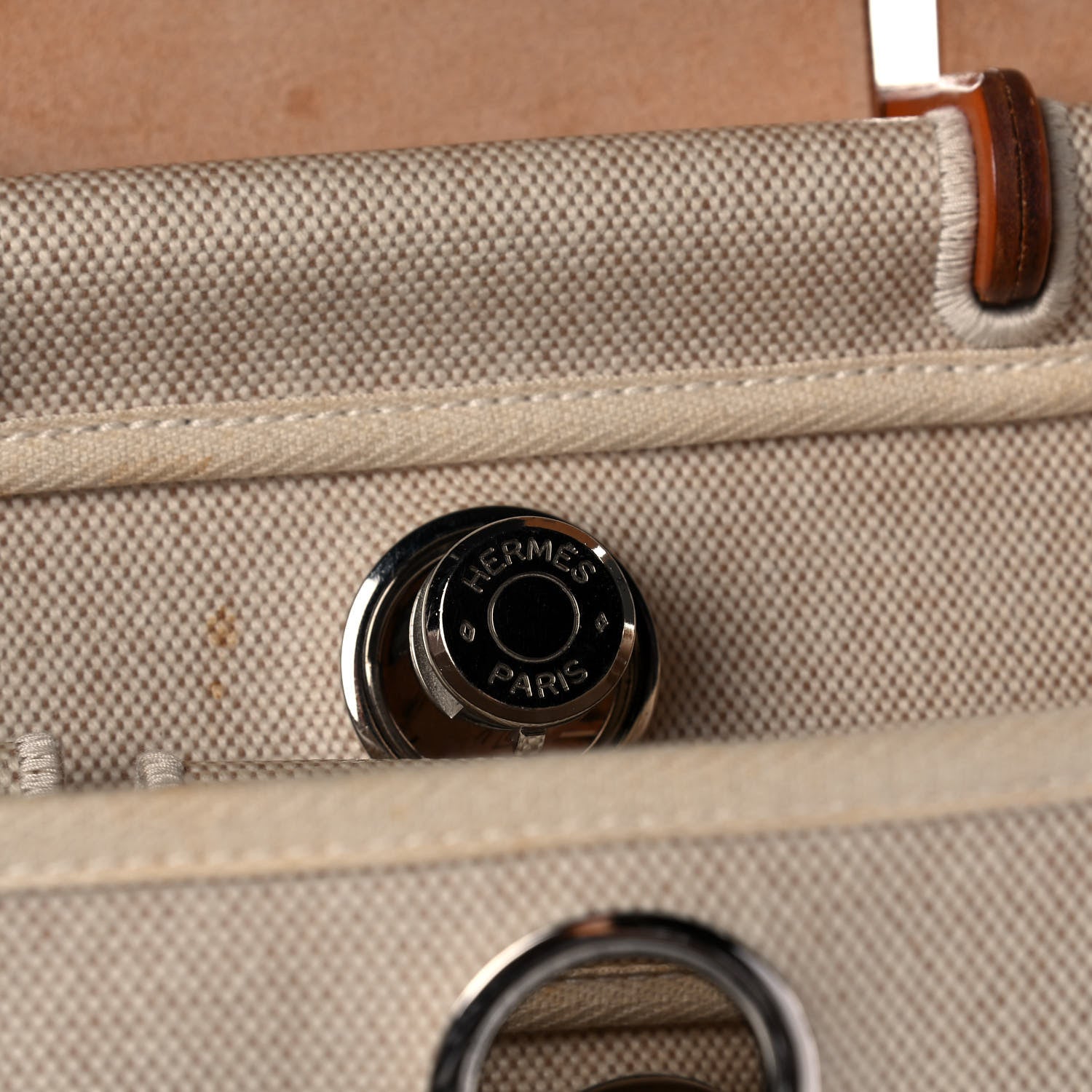 Hermes Toile Vache Calfskin Herbag 30 PM Backpack Natural 7 of 17