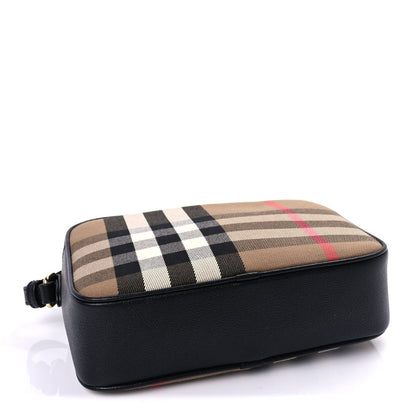 Burberry Calfskin House Check Medium Camera Bag Black 3 of 8