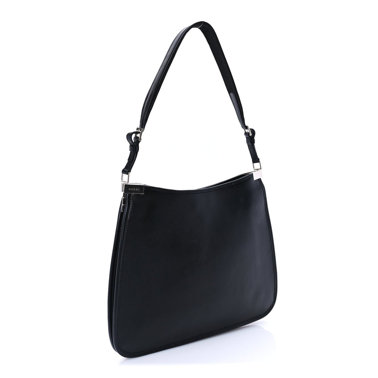 Calfskin Horsebit Slim Shoulder Bag Black