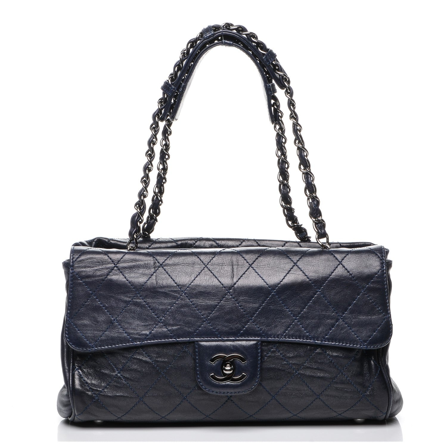 Chanel Lambskin Quilted Ritz Flap Dark Blue 1 of 8