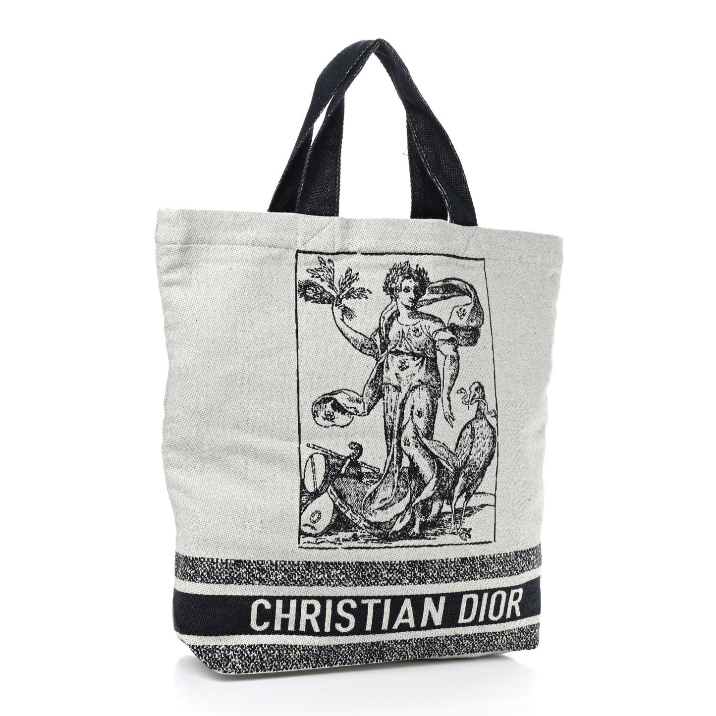 Canvas Print Cruise Tote Ivory Black