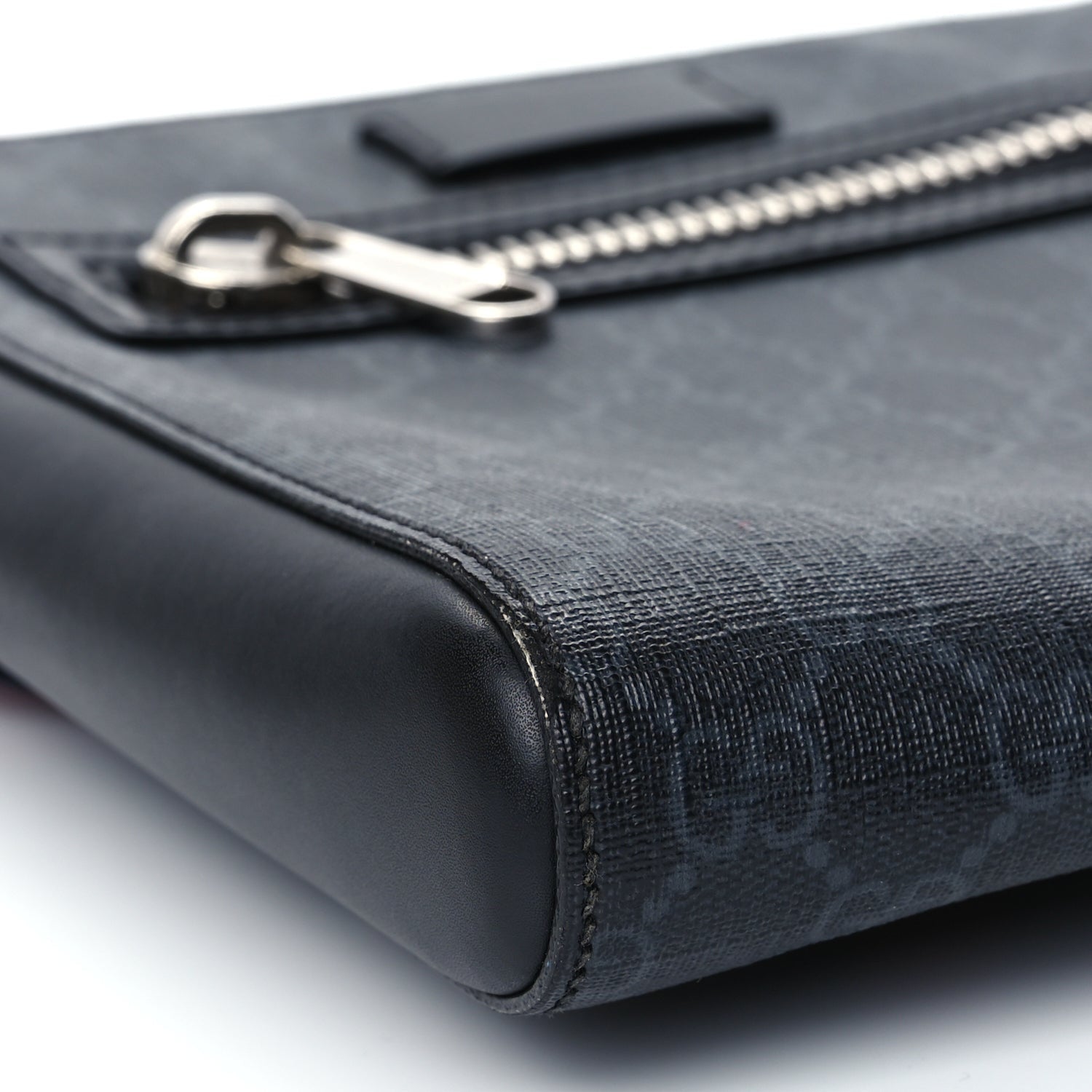 Gucci GG Supreme Monogram Web Small Flat Messenger Bag Black Grey 8 of 10