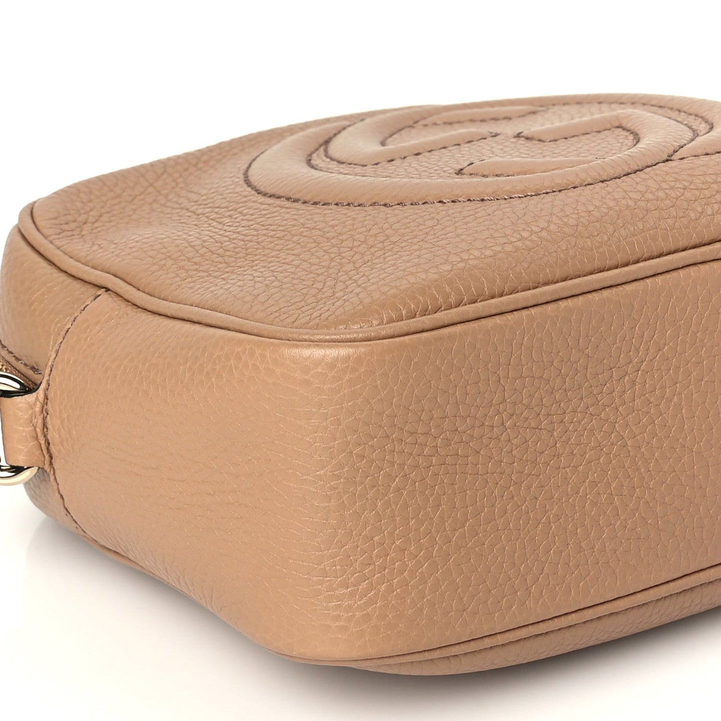 Pebbled Calfskin Small Soho Disco Bag Rose Beige