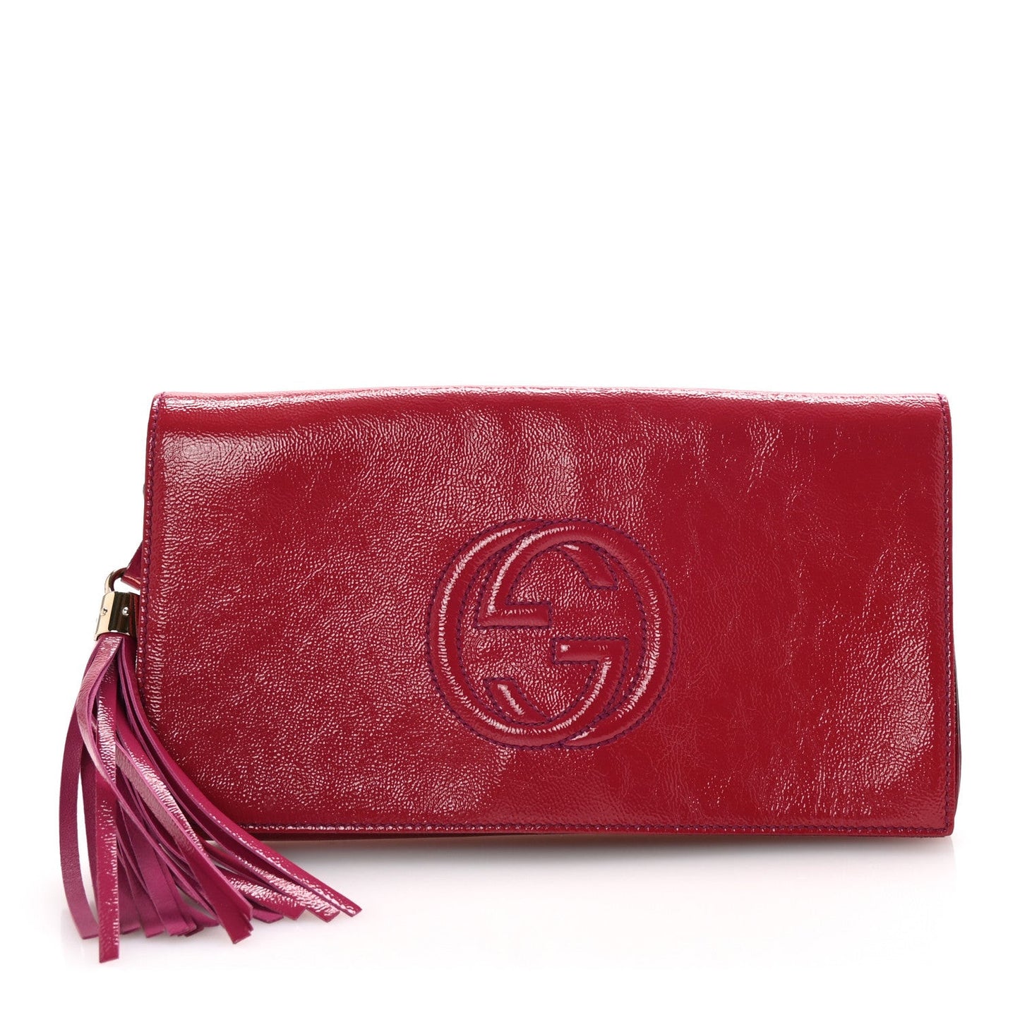 Soft Patent Medium Soho Clutch Bright Bougainvillea