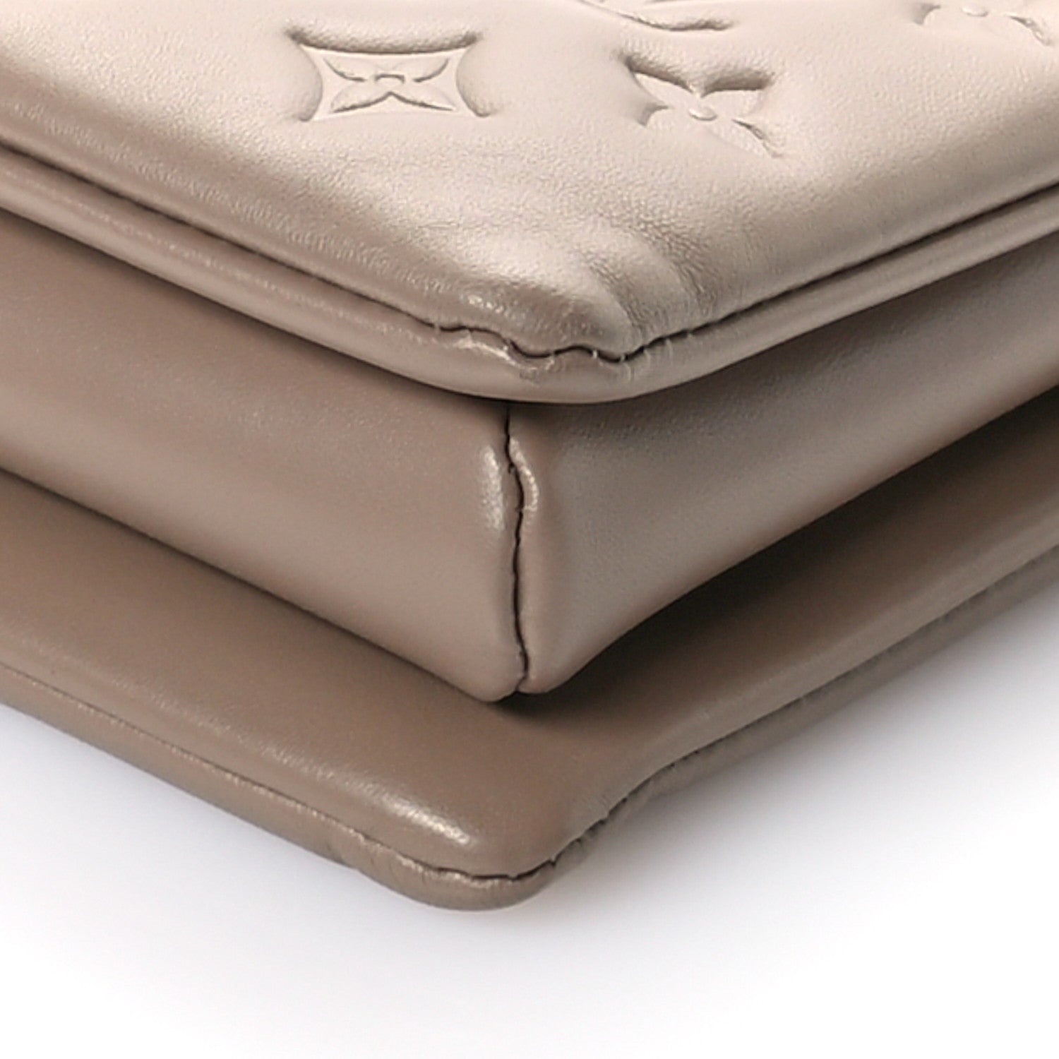 Louis Vuitton Lambskin Embossed Monogram Coussin PM Taupe 9 of 10