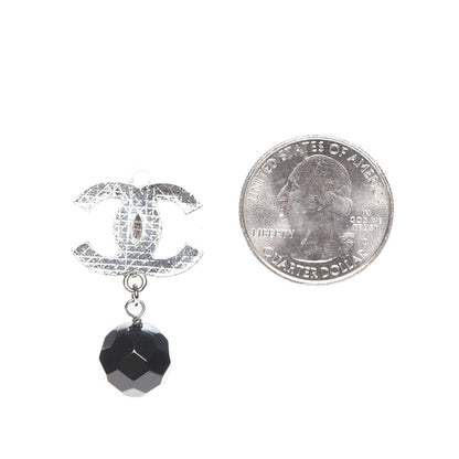 Chanel Ruthenium Bead CC Drop Earrings Black 2 of 5