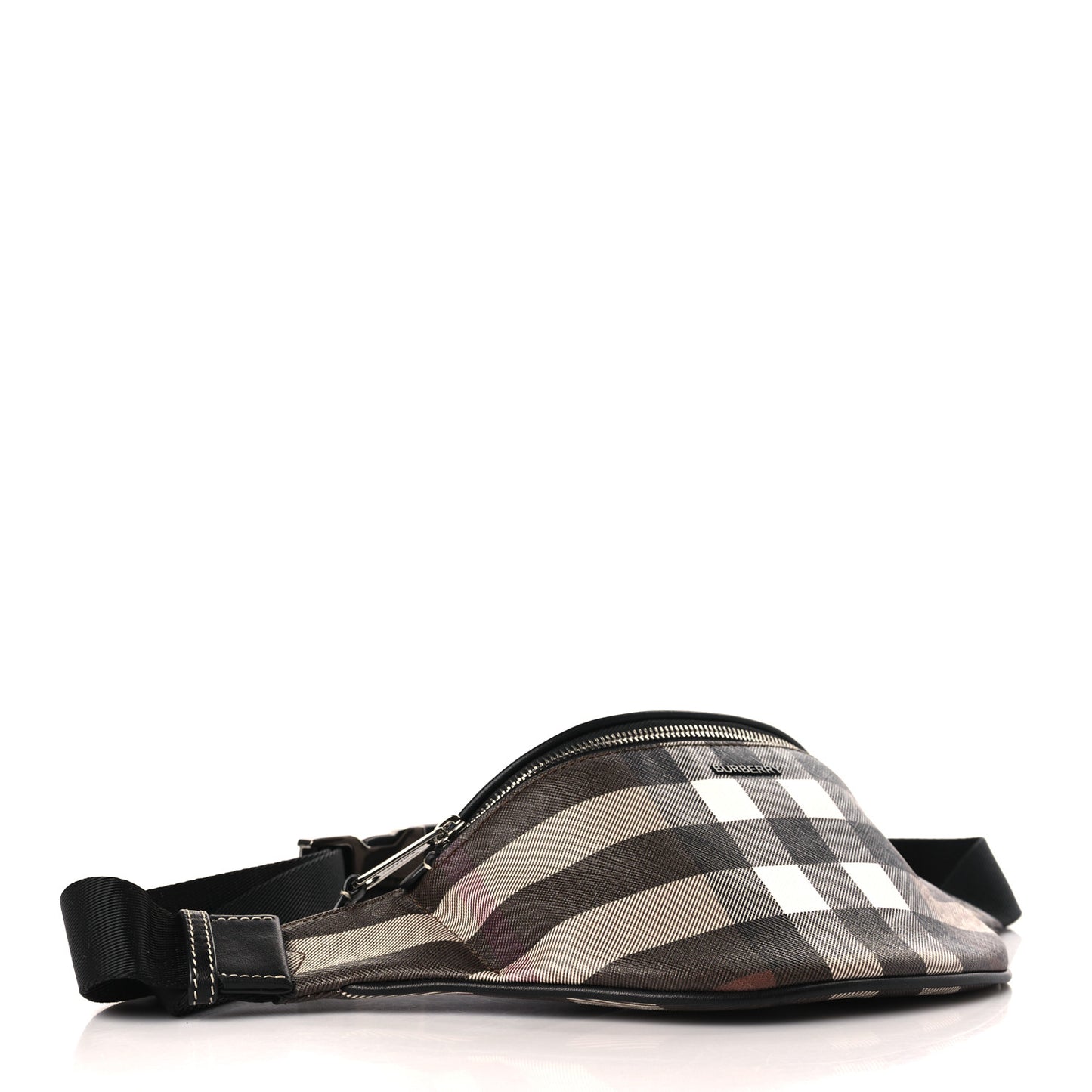 E-canvas Check Bum Bag Dark Birch Brown