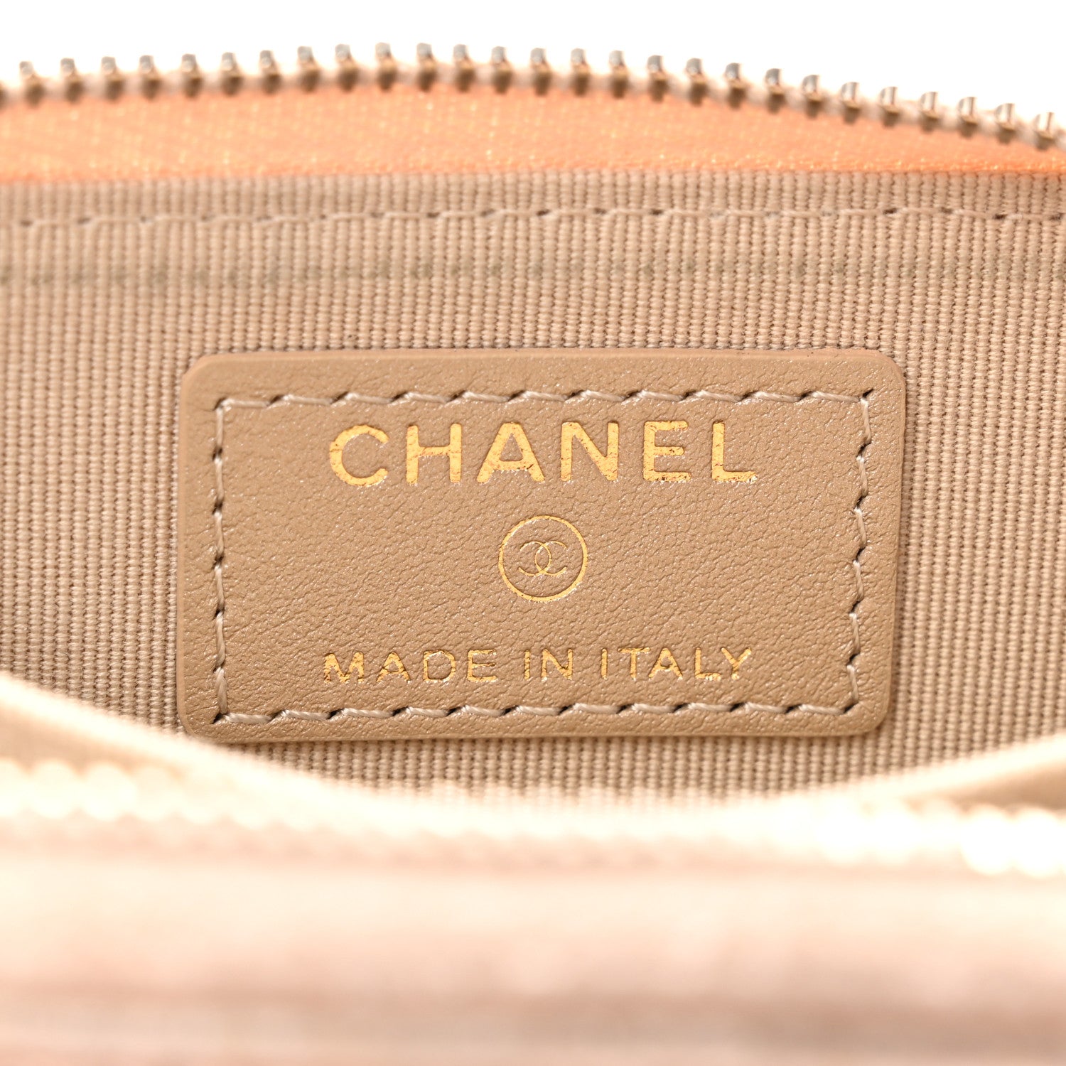 Chanel Metallic Lambskin Quilted Chanel 19 Zip Around Coin Purse Wallet Gold 7 of 13