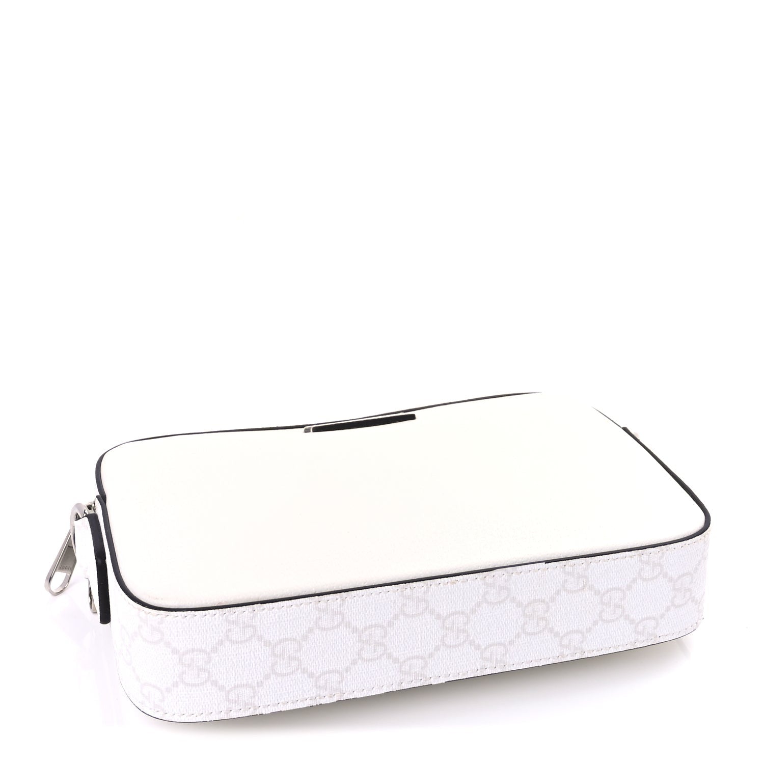 Gucci GG Supreme Monogram Textured Dollar Calfskin Small Crossbody Bag  White 3 of 7