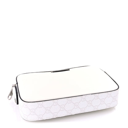 Gucci GG Supreme Monogram Textured Dollar Calfskin Small Crossbody Bag  White 3 of 7