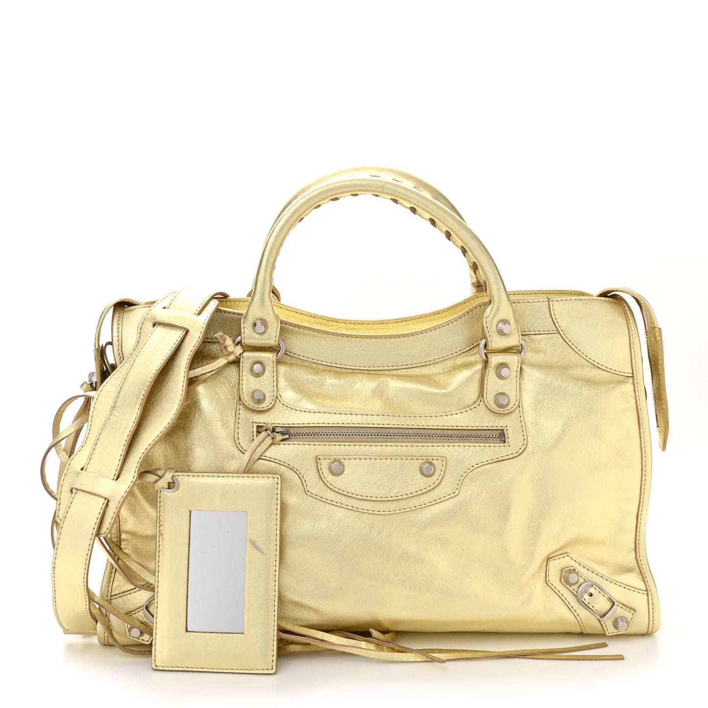 Laminated Agneau Classic Silver Hardware City Gold