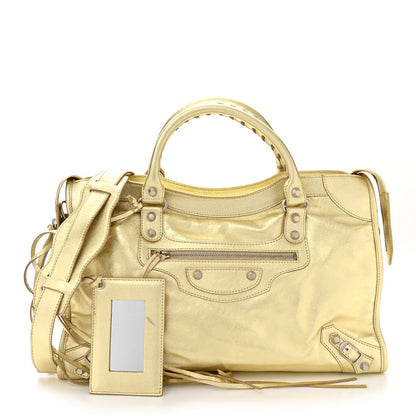 Balenciaga Laminated Agneau Classic Silver Hardware City Gold 1 of 11