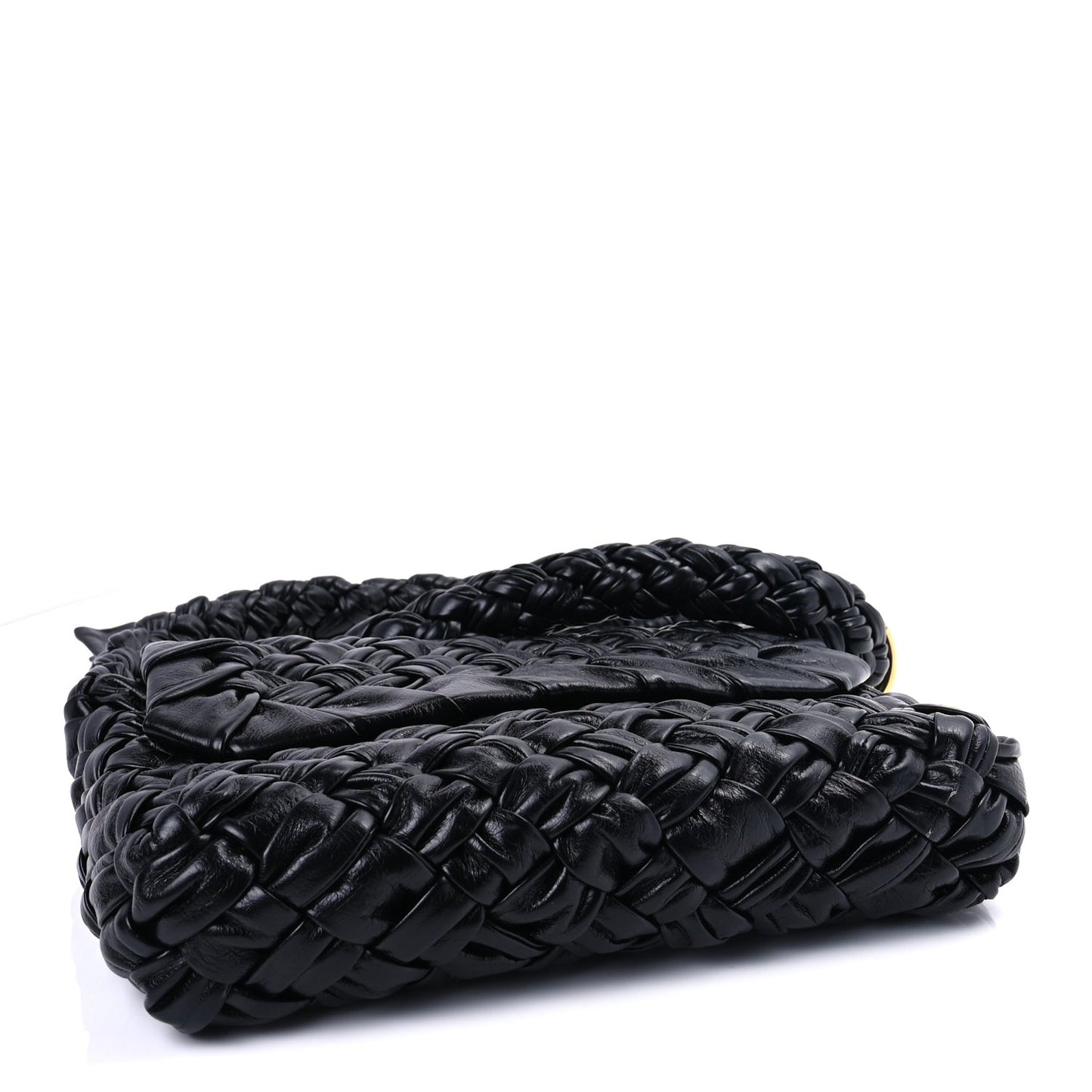 Calfskin Foulard Intreccio Kalimero Città Shoulder Bag Black