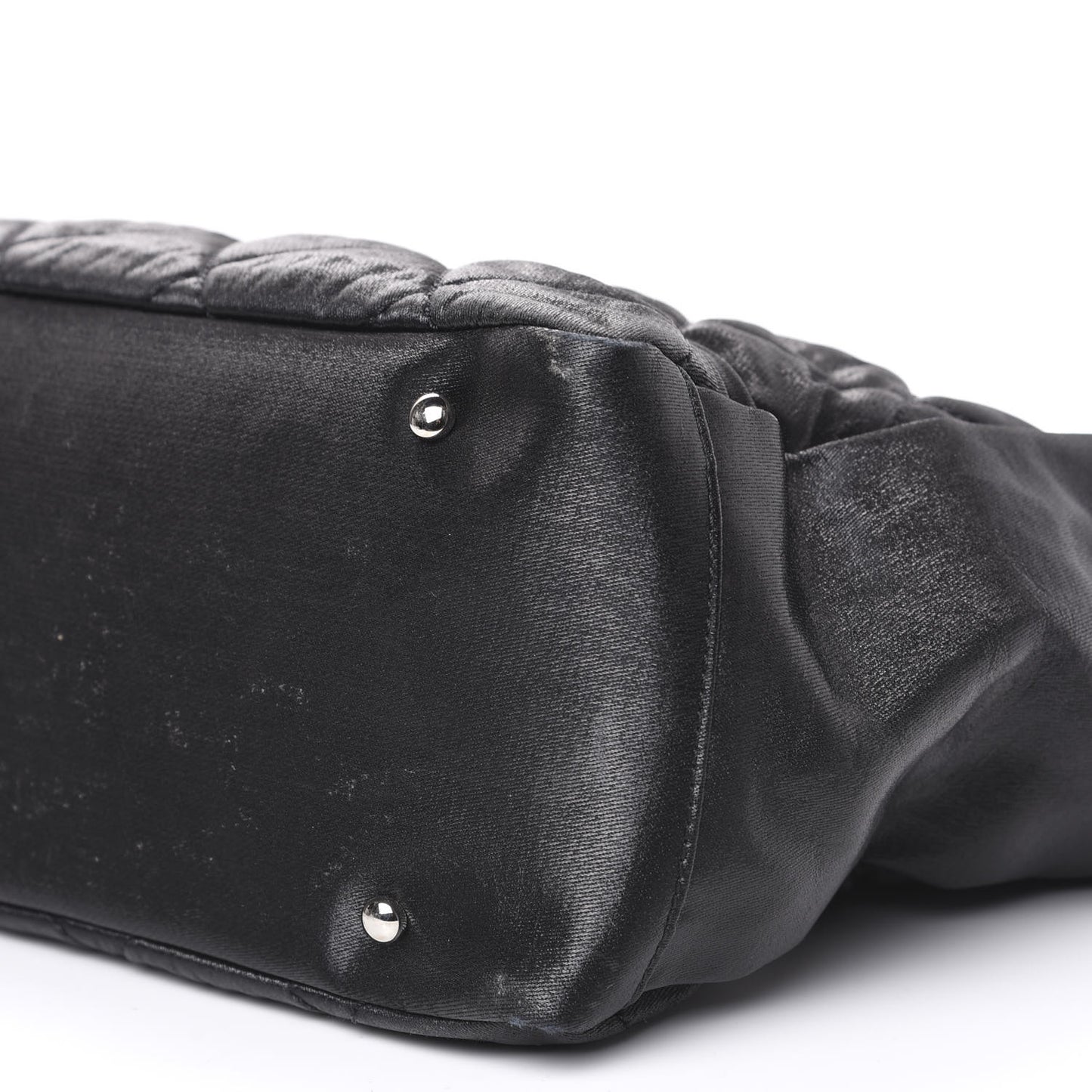 Coated Canvas Quilted Large Paris Biarritz Tote Black