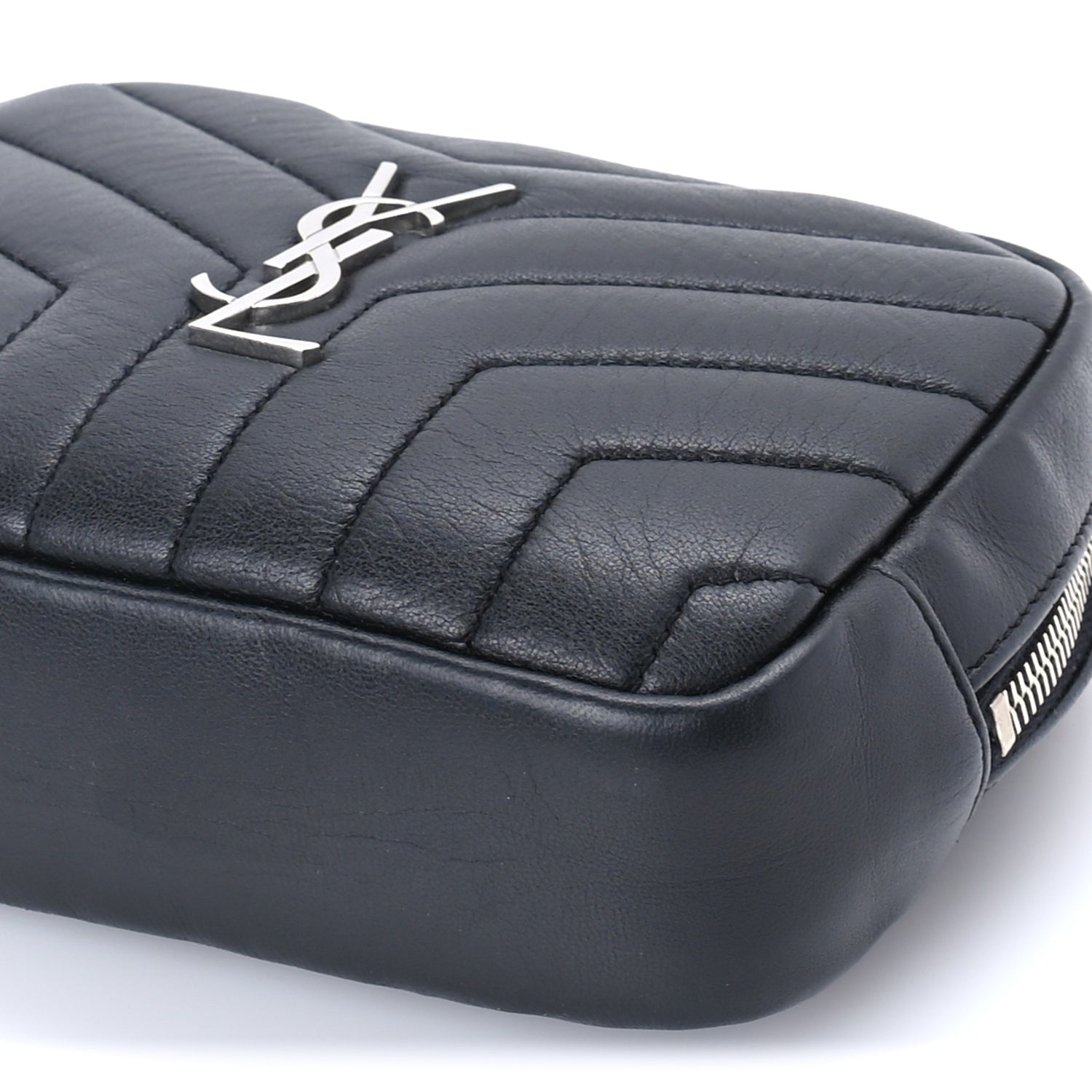 Saint Laurent Lambskin Y Quilted Monogram Loulou Cosmetic Case Black 8 of 10