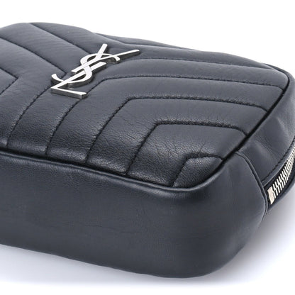 Saint Laurent Lambskin Y Quilted Monogram Loulou Cosmetic Case Black 8 of 10