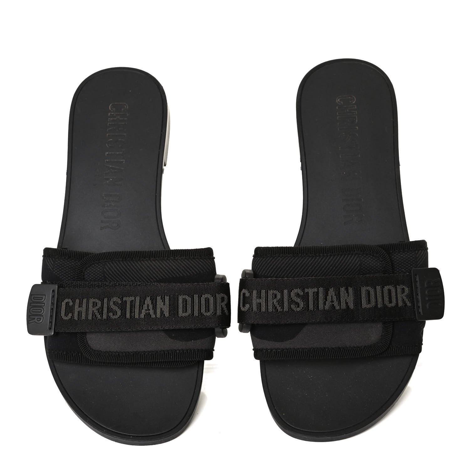 Christian Dior Technical Stretch Fabric Camouflage Dio(r)evolution Slide Sandals 36 Black Military 5 of 11