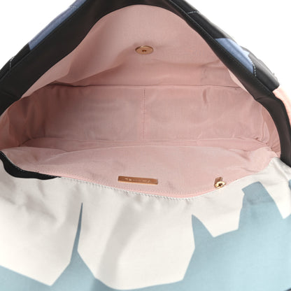 Chanel Silk Maxi Scarf Chanel 19 Flap Black Blue White 5 of 10