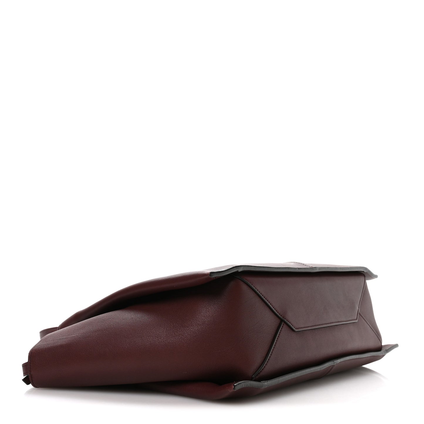 Supple Natural Calfskin Medium Tri-Fold Bag Burgundy