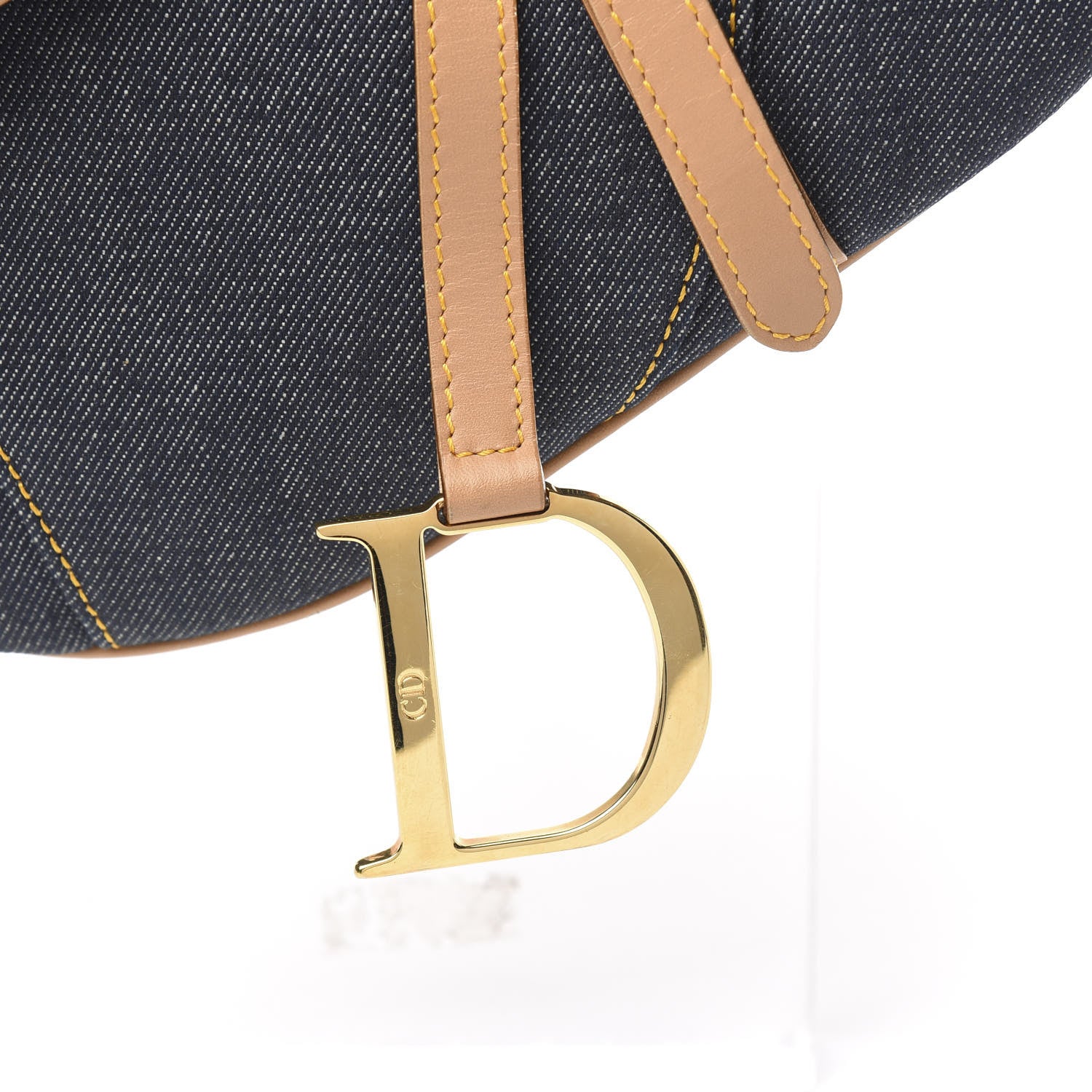 Christian Dior Denim Calfskin Saddle Bag Blue 10 of 10