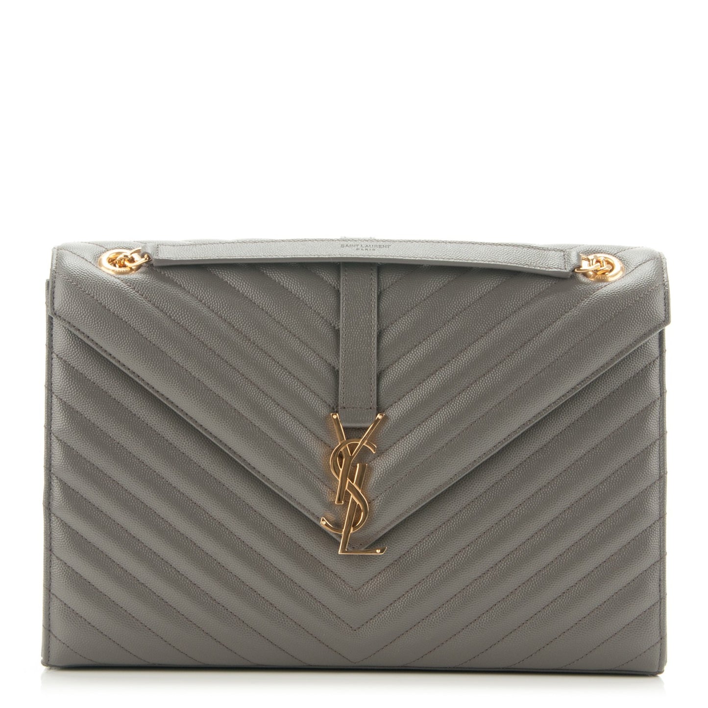 Grain De Poudre Matelasse Chevron Large Monogram Satchel Earth