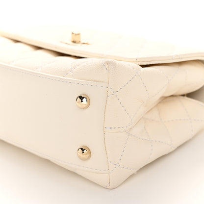 Chanel Caviar Quilted Mini Coco Handle Flap White 10 of 12