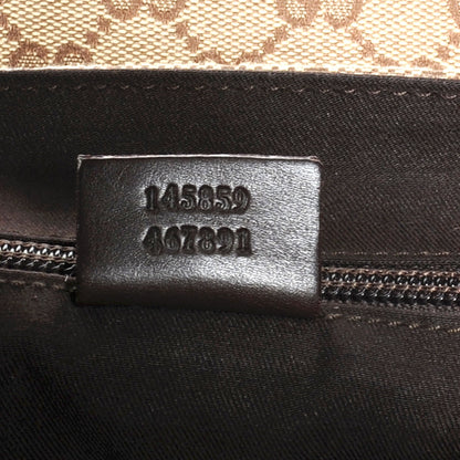 Gucci Monogram Medium Double Buckle Flap Messenger Bag Beige Dark Brown 7 of 8