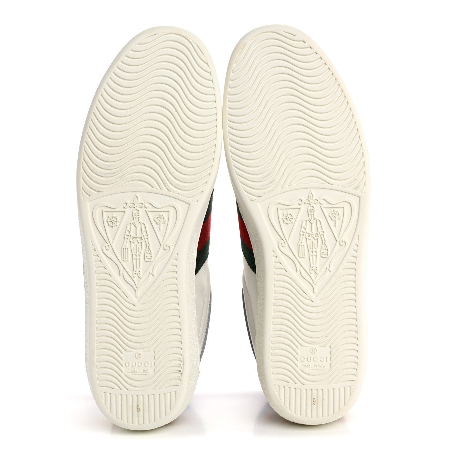 Gucci Calfskin Web Mens Ace High Top Sneakers 9 White Bright Splash 6 of 7