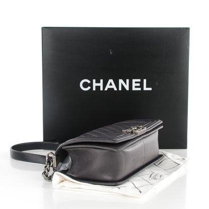 Chanel Lambskin Quilted Medium Boy Flap Dark Grey 4 of 7