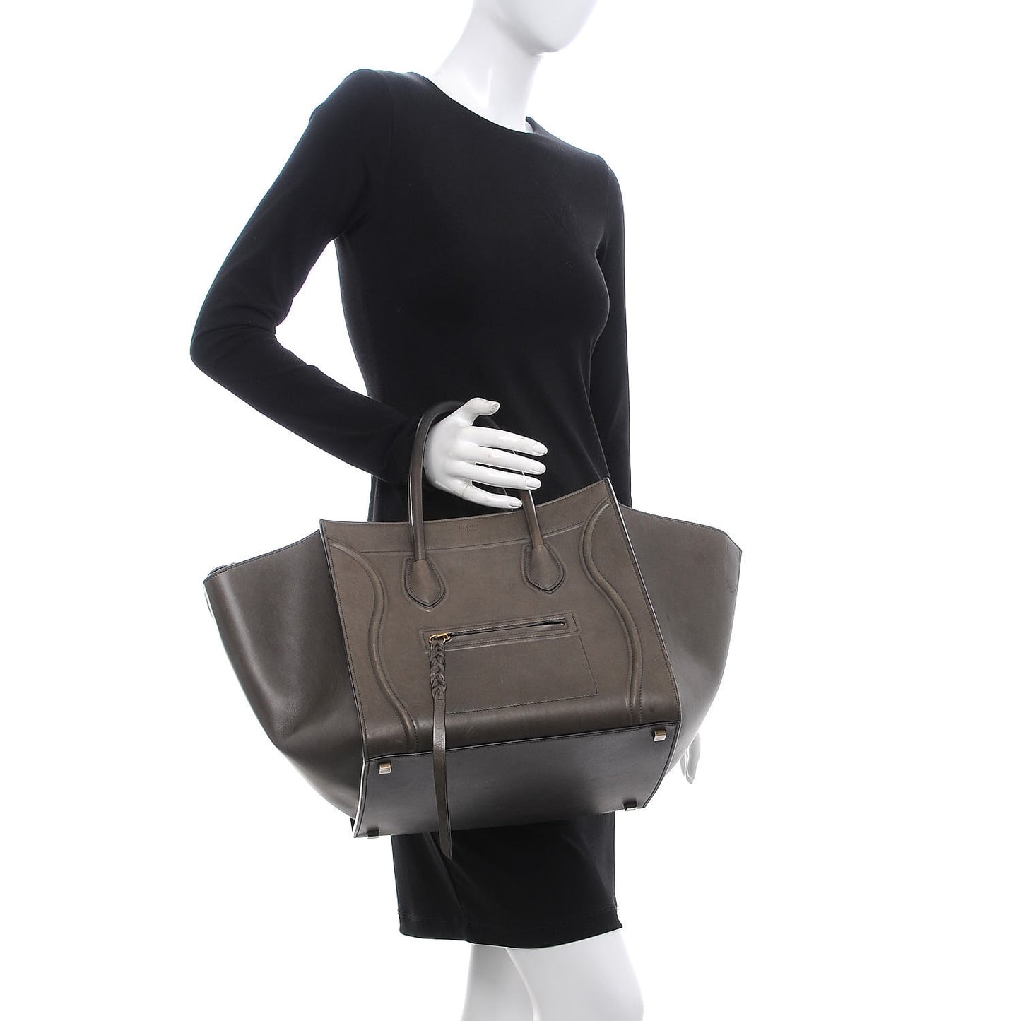 Natural Calfskin Medium Phantom Luggage Grey