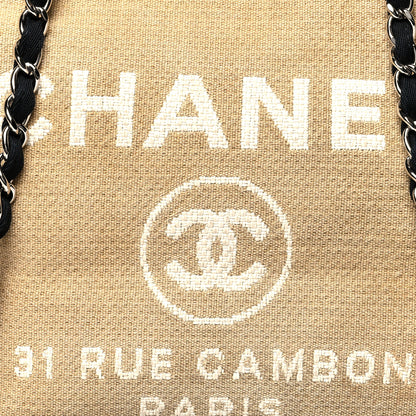 Chanel Canvas Medium Deauville Tote Beige Black 8 of 13