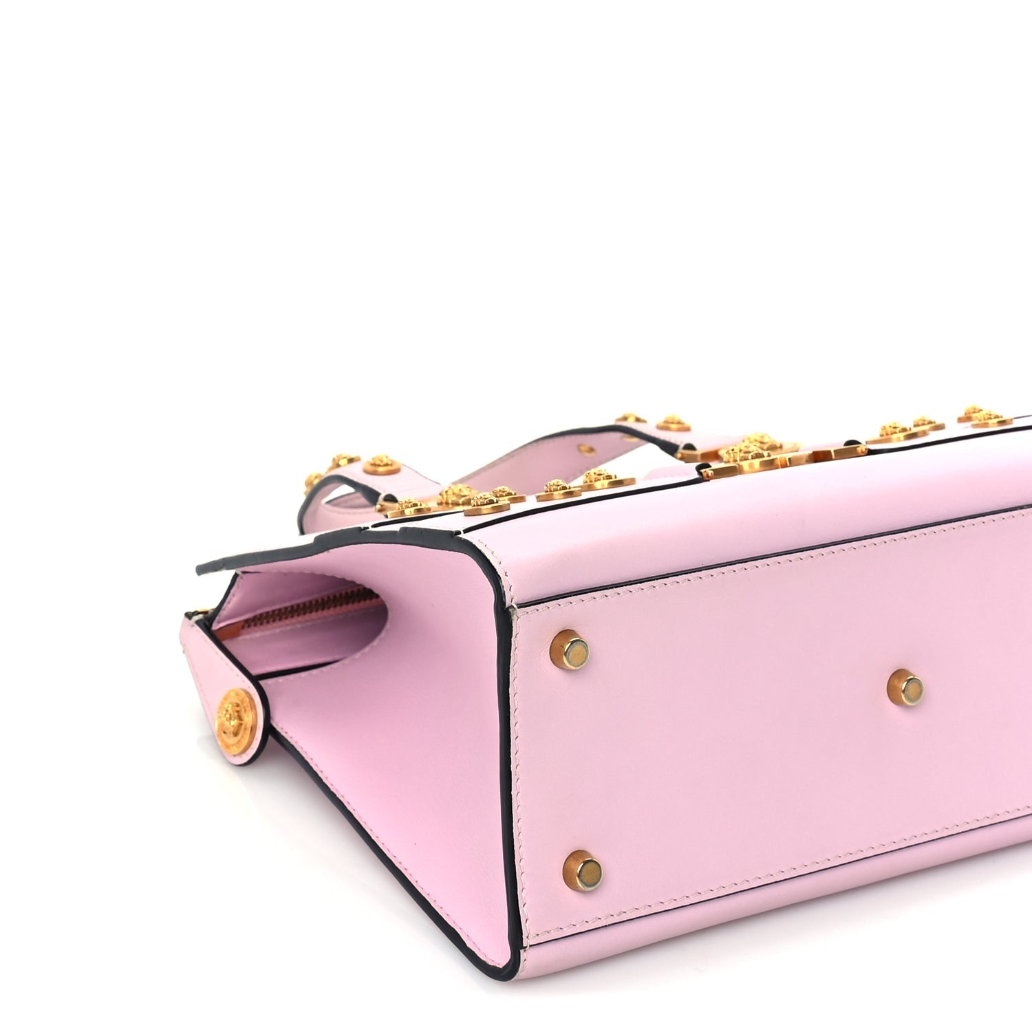 Versace Calfskin Medusa Stud Tribute Tote  Pink 7 of 8
